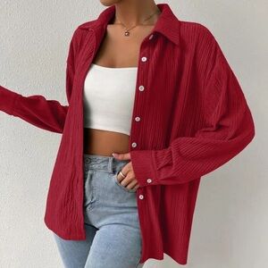 Drop Shoulder Longline Shirt Without Cami Top